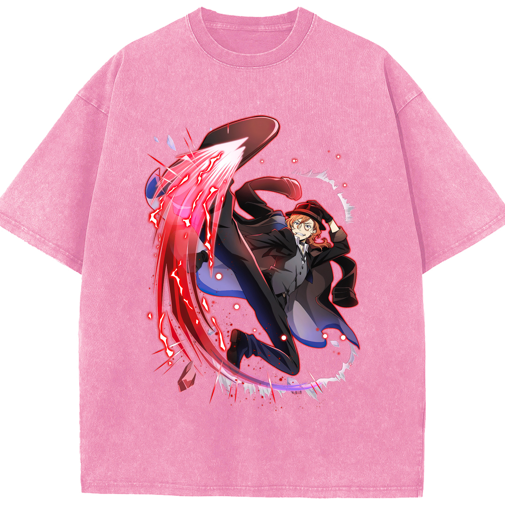（画像用） 文豪ストレイドッグス Bungo Stray Dogs 綿100% ヴィンテージ風 半袖Tシャツ（フロントプリント）
